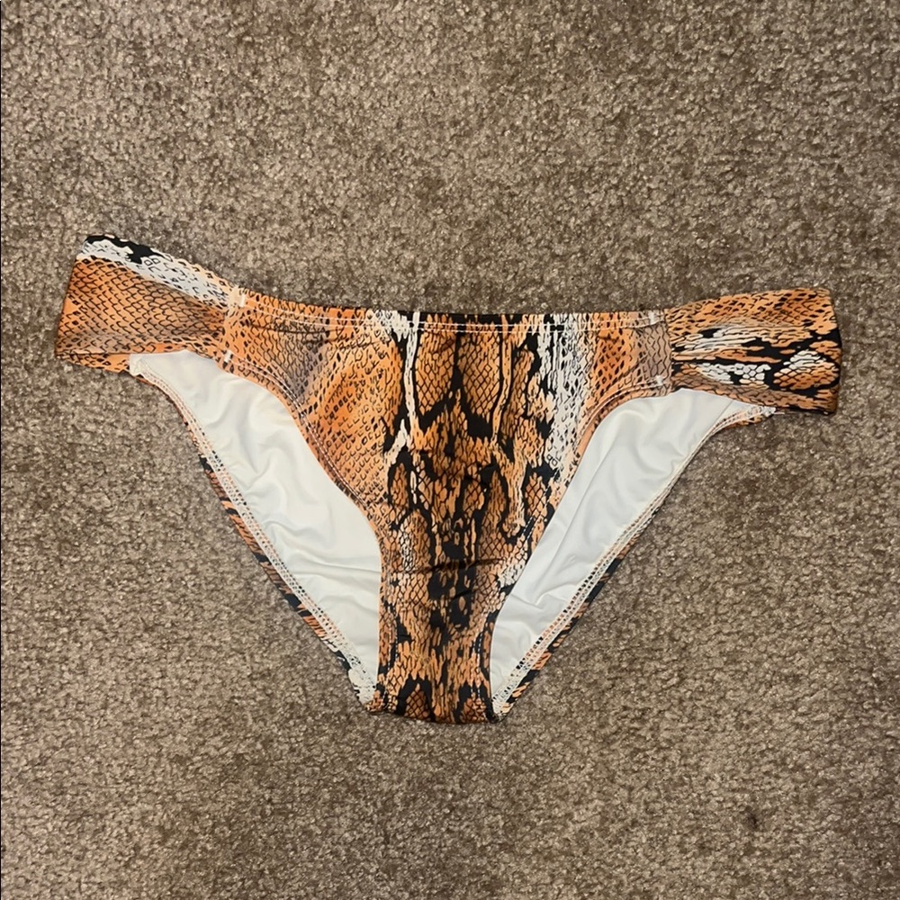 L*Space Orange and Black Bikini Bold Animal Print
